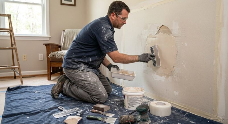 Fix Dents And Cracks In Drywall