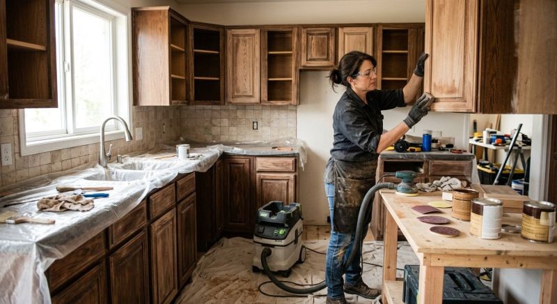 Restore Worn Cabinet Finishes