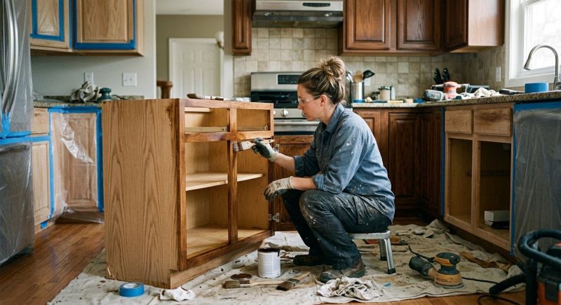 Restore Worn Cabinet Finishes